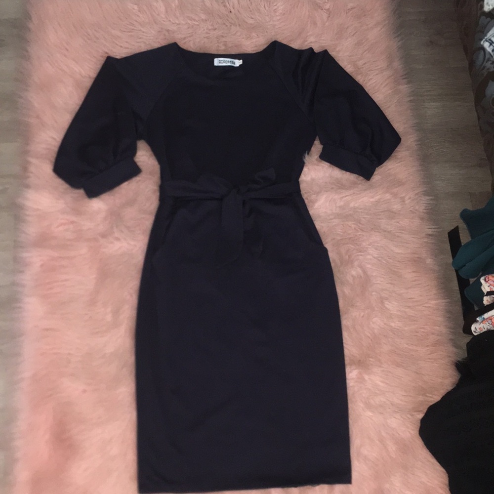 Navel blue baby doll dress